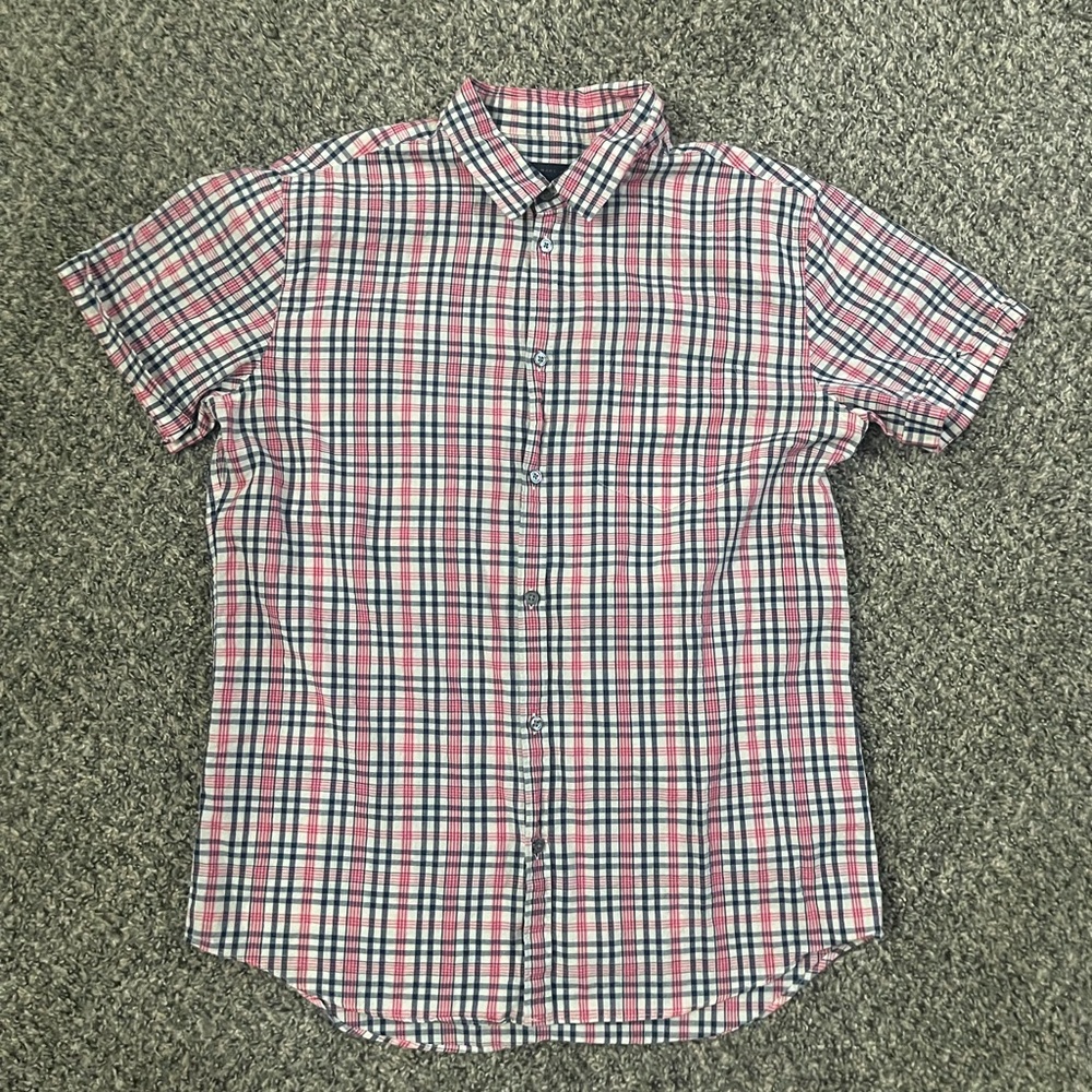 Marc Jacobs pink and black plaid shirt large